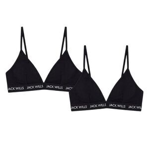 Jack Wills Womens/Ladies Biddstone Bralette (Pack of 2) / Black